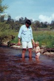 Mark with daughter, Gabriela, at a creek outside of Santa Margarita, California when we both were much younger